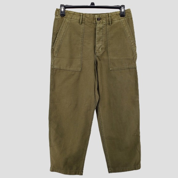 Outerknown Pants - Outerknown Fatigue Utility High Rise Cropped Pants Olive Green Womens Size 8